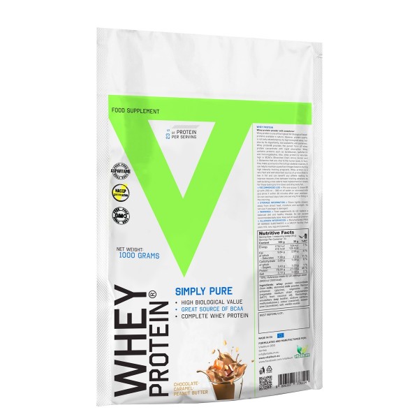 Vitalikum Whey Protein 1 Kg ČOKOLADA-KARAMEL-KIKIRIKI PUTER