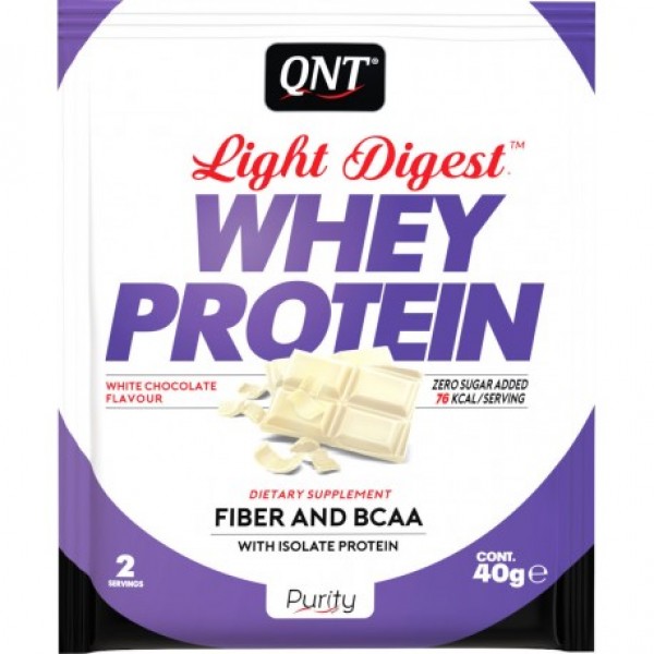 QNT Light Digest Whey, Bela čokolada, 40 g