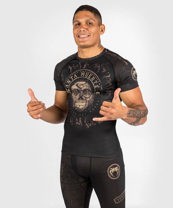 Venum Santa Muerte Dark Side - Rashguard Kratki Rukav Crno/Braon M