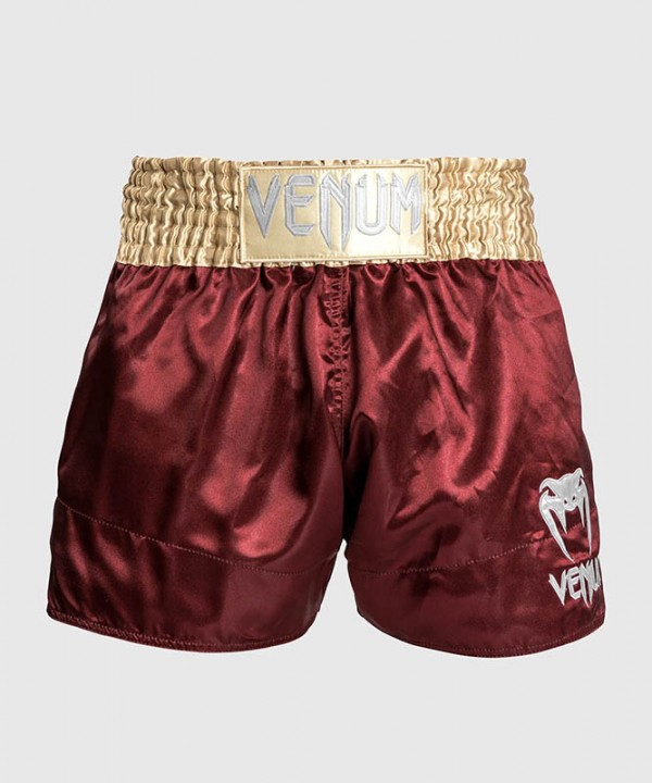 Venum Classic Muay Thai Šorc Tamno Crveni/Zlatno/Beli L