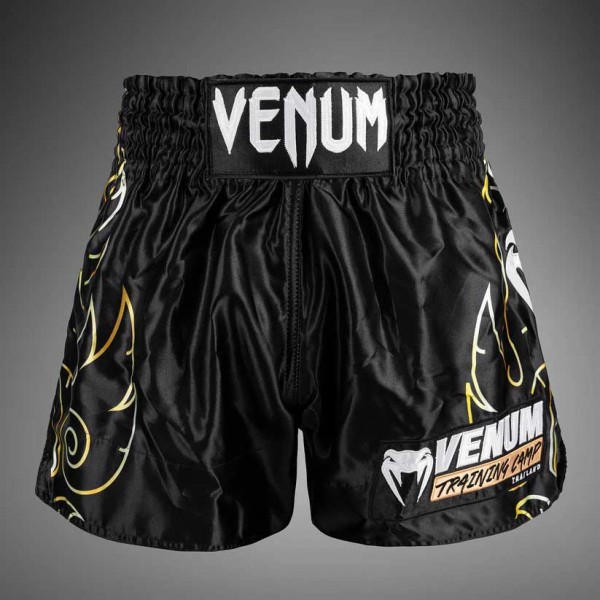 Venum VTC Flames Muay Thai Šorc Crno/Zlatni XL