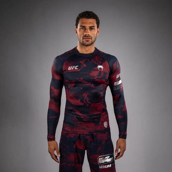 Venum UFC Zenith Authentic Fight Week Rashguard Dugi Rukav Camo Burgundy L