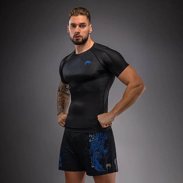 Venum Thunder Dragon Rashguard Kratki Rukav Crni/Royal Blue XL