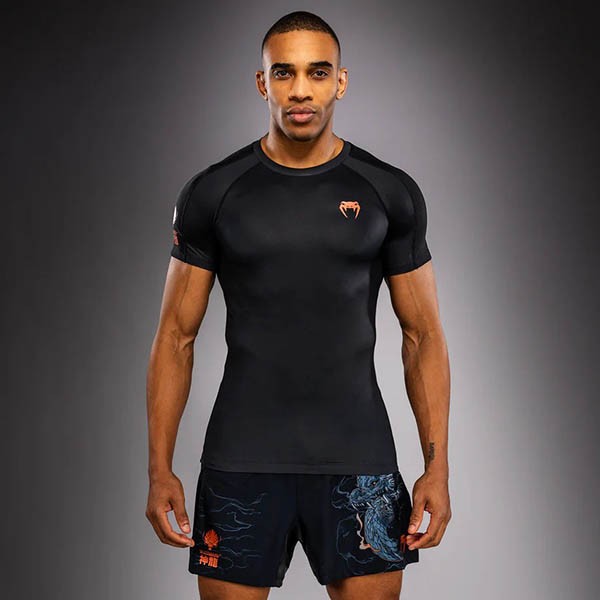 Venum Thunder Dragon Rashguard Kratki Rukav Crno/Sivi/Copper XL