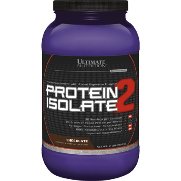 Ultimate Nutrition Protein Isolate 2, Čokolada, 908 g