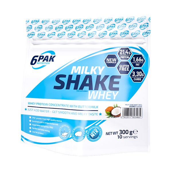 6Pak Milky Shake Whey 300 g Bela Čok-Borovnica