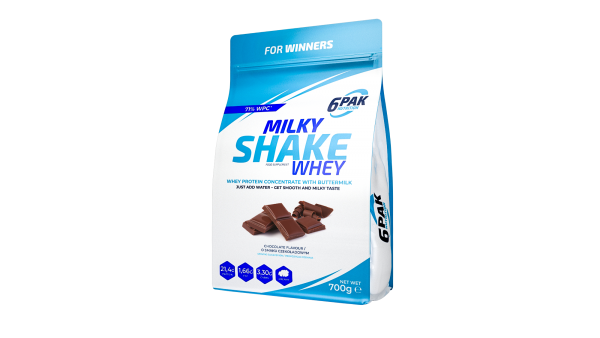 6Pak Milky Shake Whey 700 g Bela čokolada-Breskva