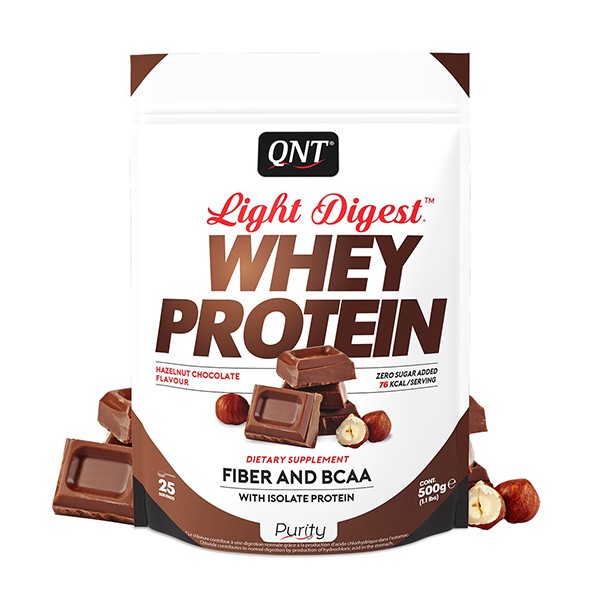 QNT Light Digest Whey, Čokolada-lešnik, 500 g
