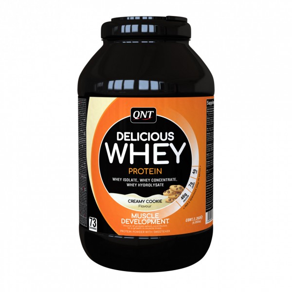 QNT Delicious Whey Protein, Cookies & creme, 908g